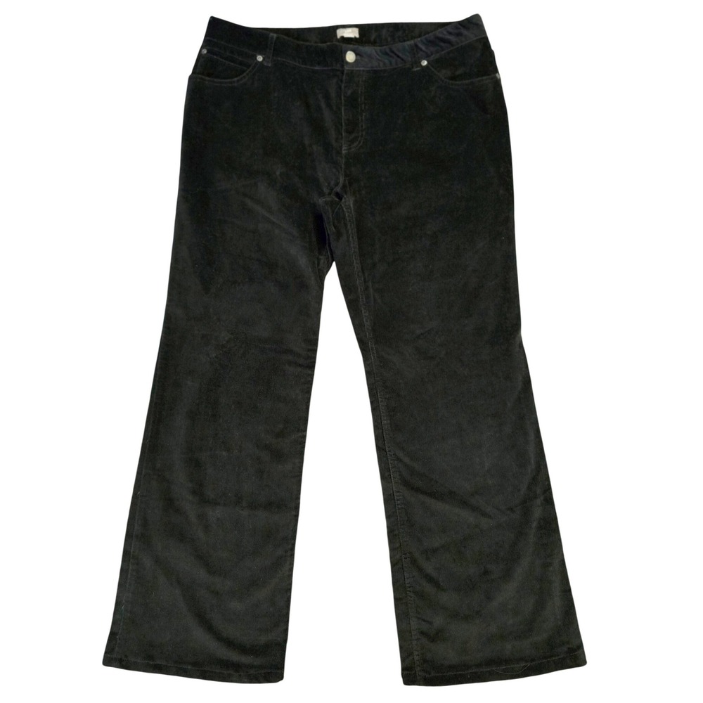 J. Jill Black Corduroy Bootcut Pants Womens 16 Stretch Cotton Blend Mid Rise